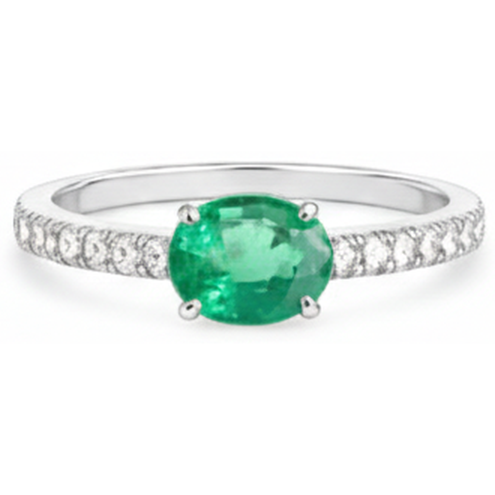 echter oval smaragd 4.25Karat ring Detailansicht