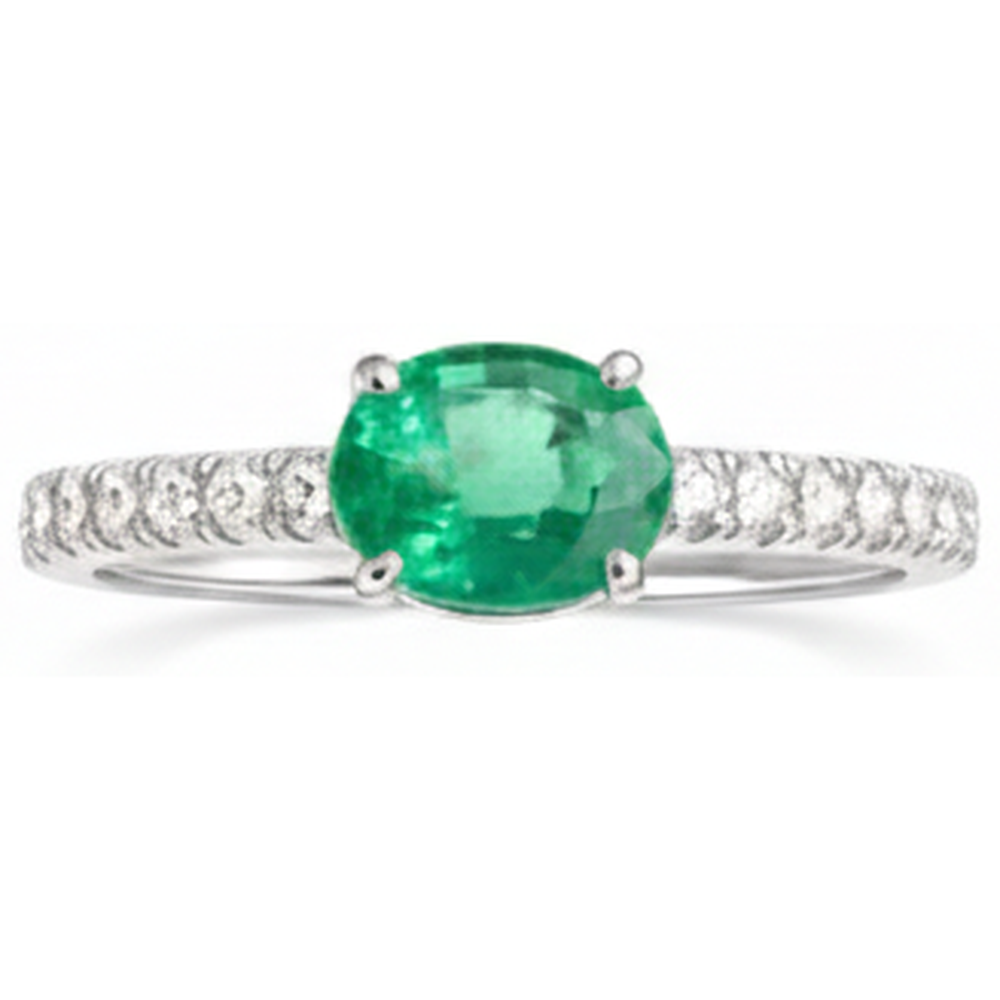 echter oval smaragd 4.25Karat ring Draufsicht