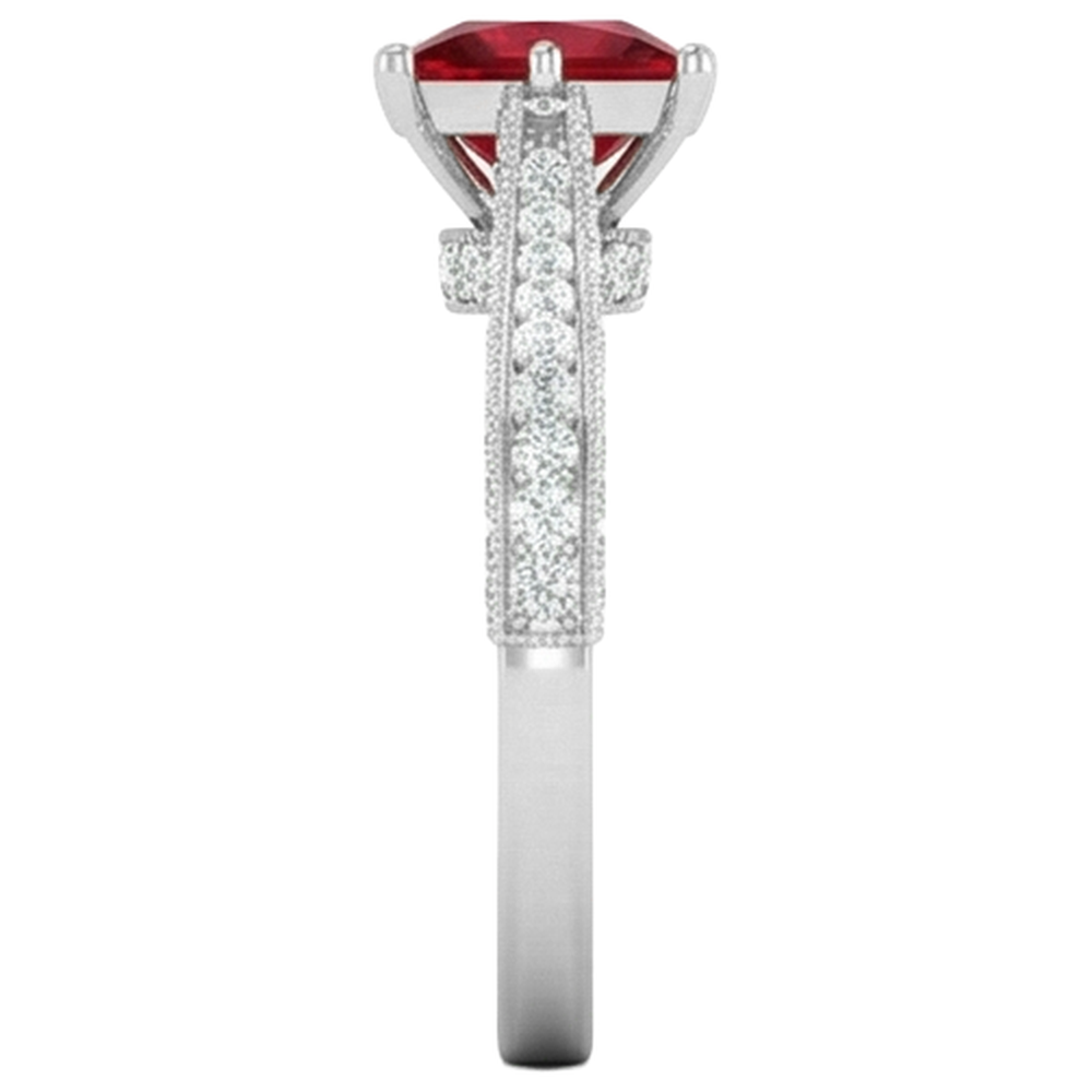 echter princess rubin 4.35Karat ring auf Weiß