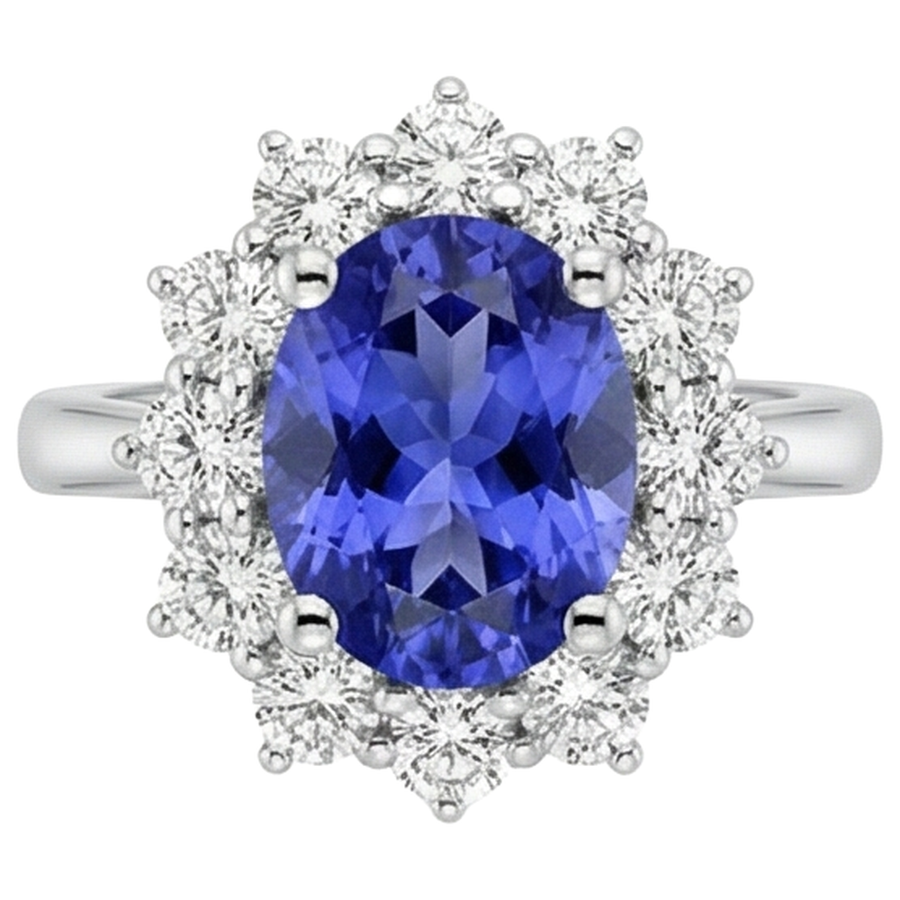 echter oval diamant 3.00Karat ring Seitenansicht