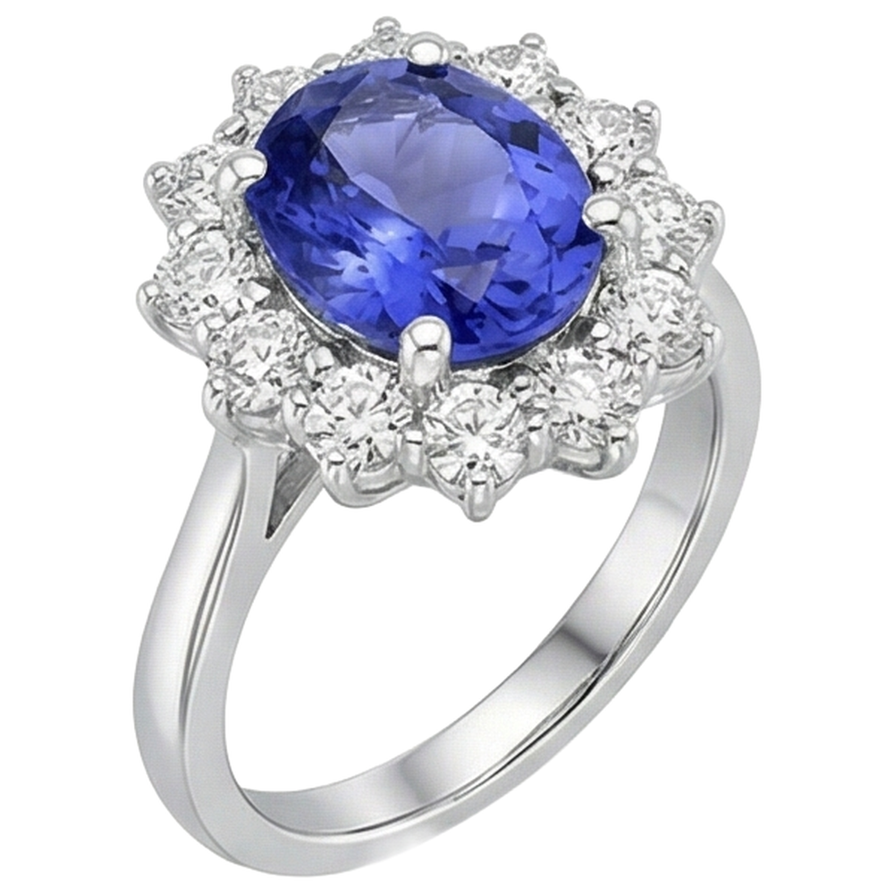 echter oval diamant 3.00Karat ring Detailansicht