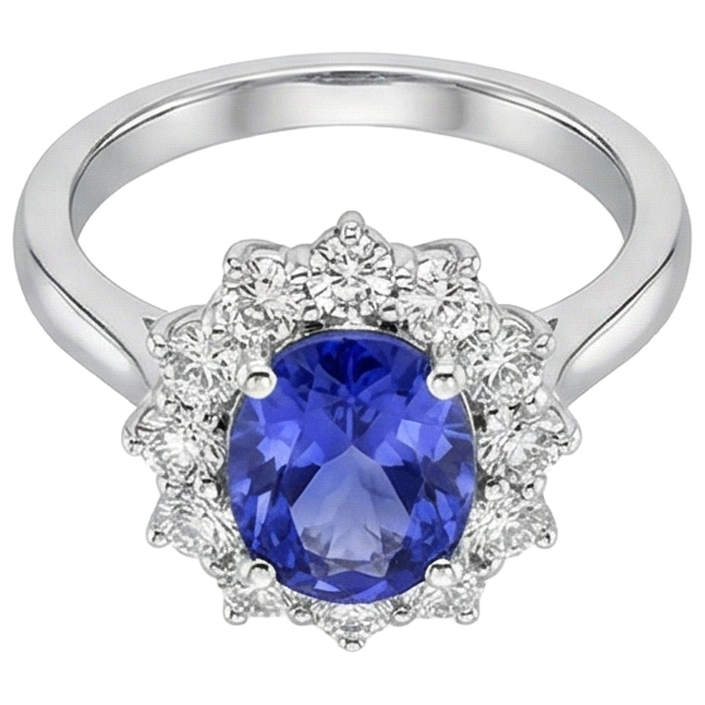 echter oval diamant 3.00Karat ring Draufsicht