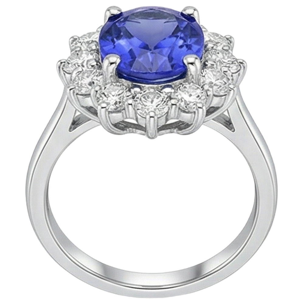 echter oval diamant 3.00Karat ring Profilansicht