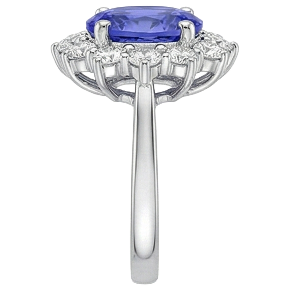 echter oval diamant 3.00Karat ring auf Weiß