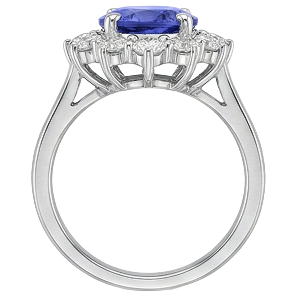 echter oval diamant 3.00Karat ring mit Diamantbesatz