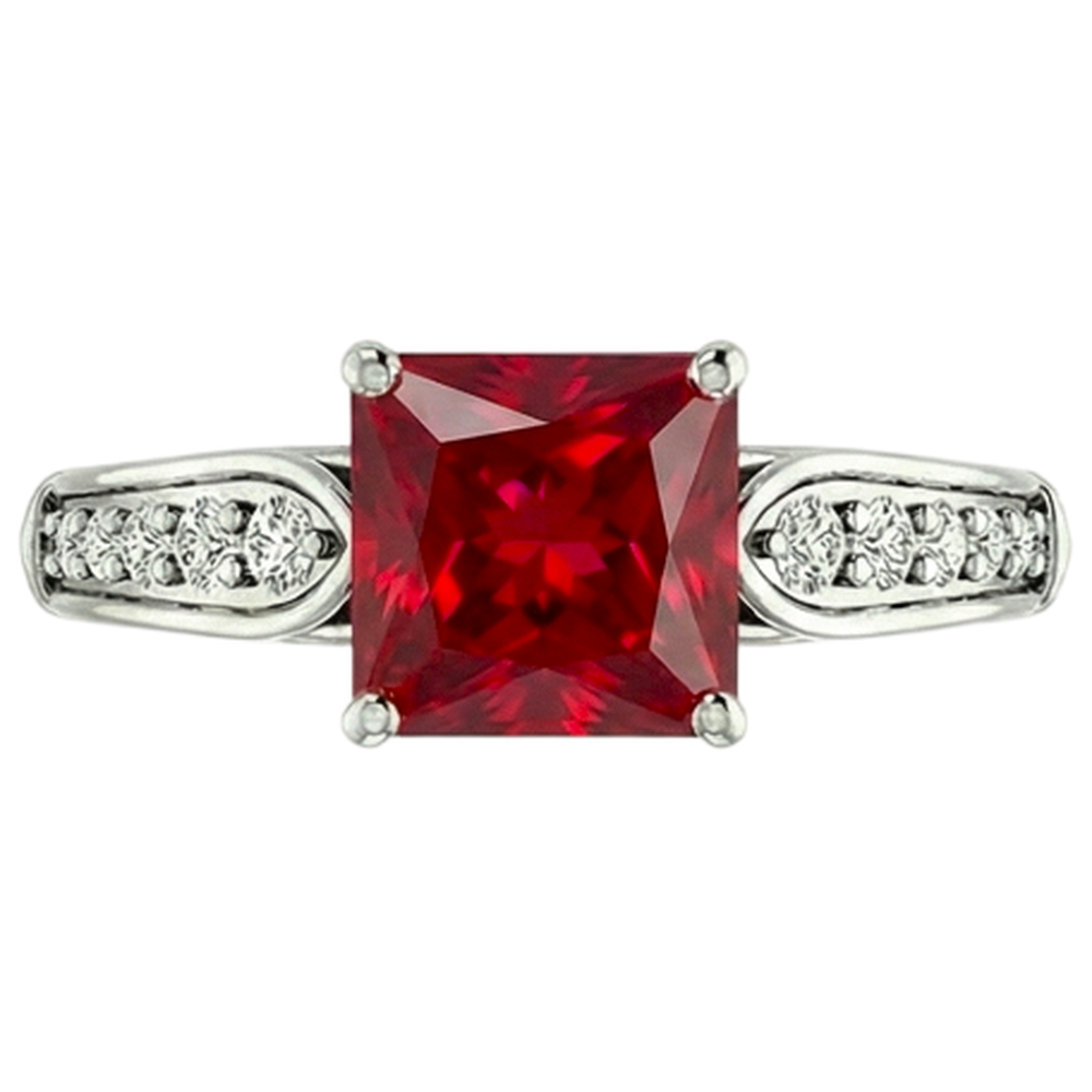 echter round rubin 4.40Karat ring Vorderansicht