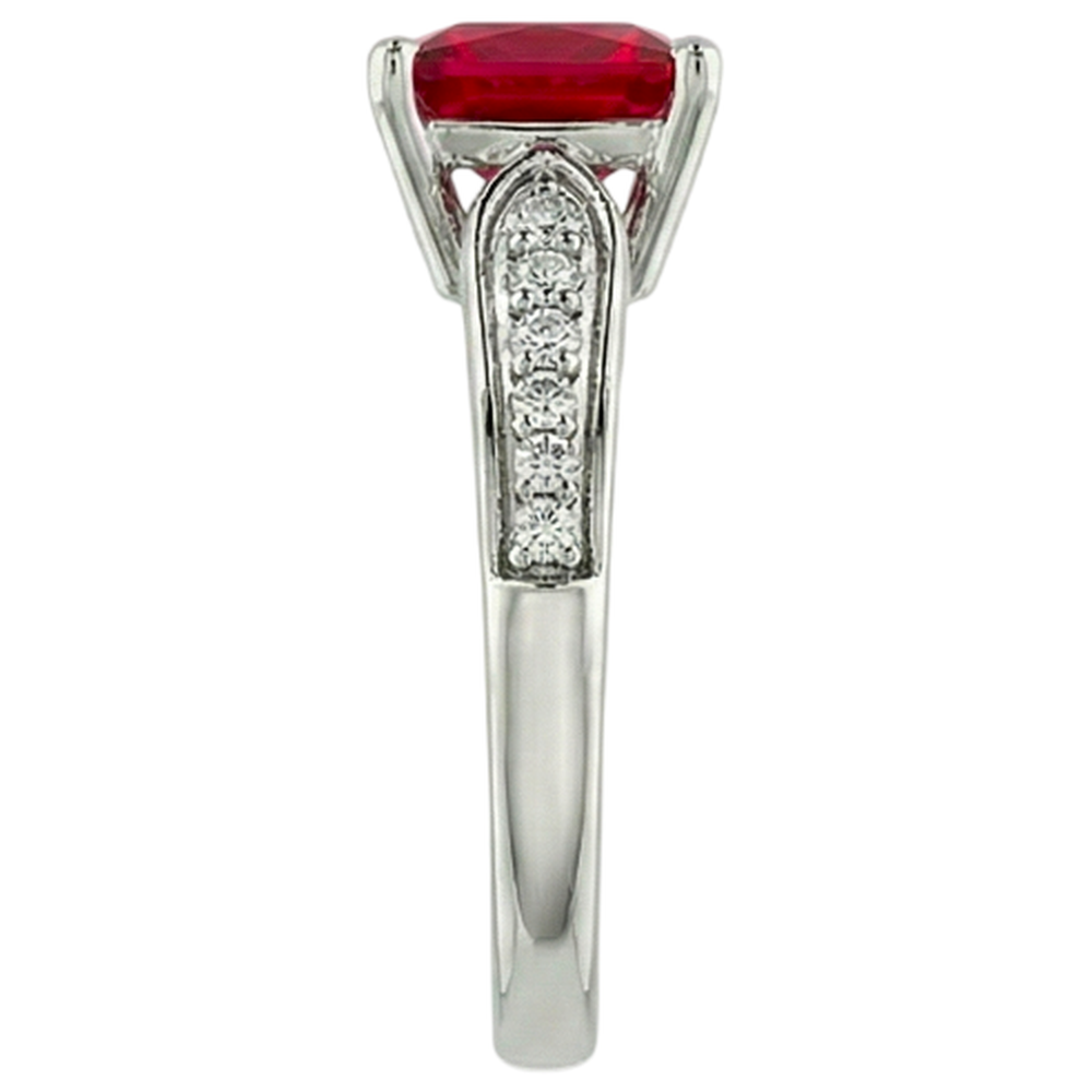 echter round rubin 4.40Karat ring Detailansicht