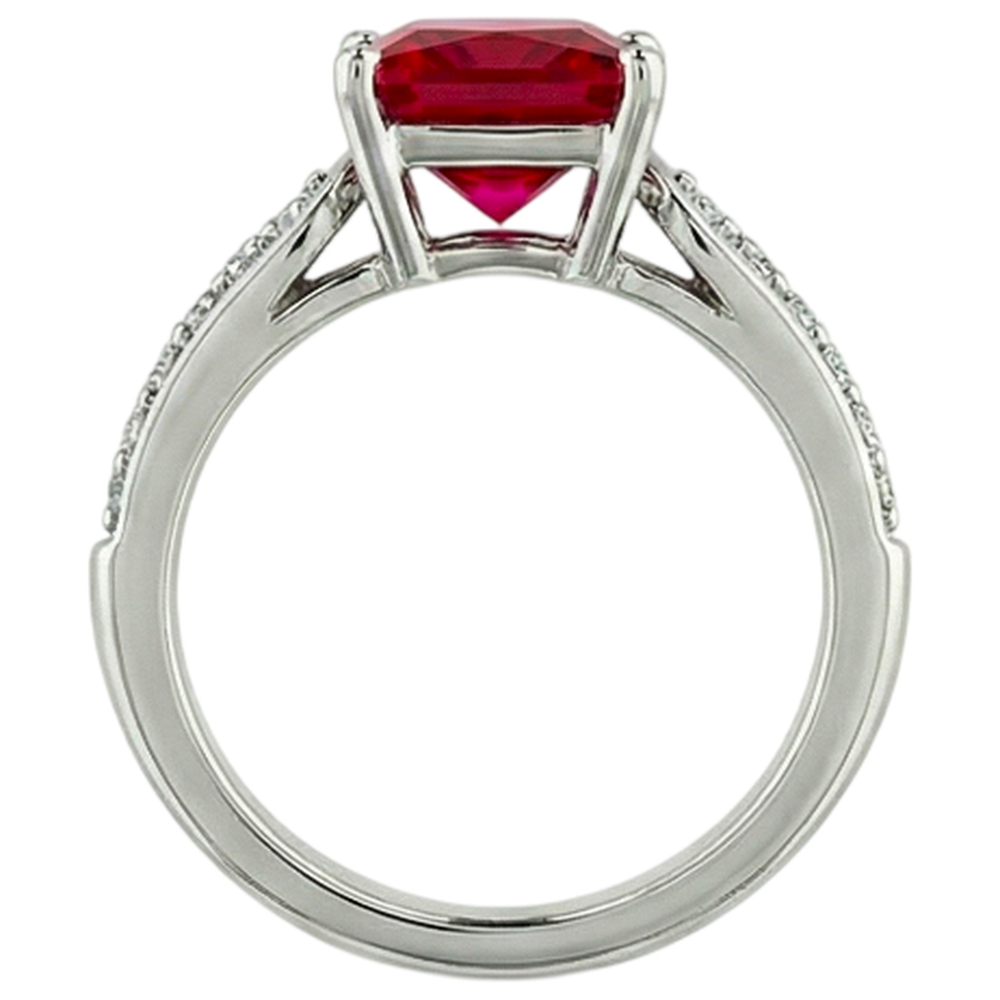 echter round rubin 4.40Karat ring Draufsicht