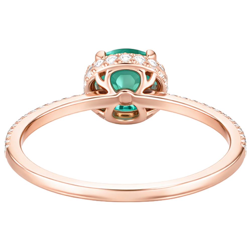 4,40 Karat runder Grön Smaragd mit Diamantring Roségold 14K