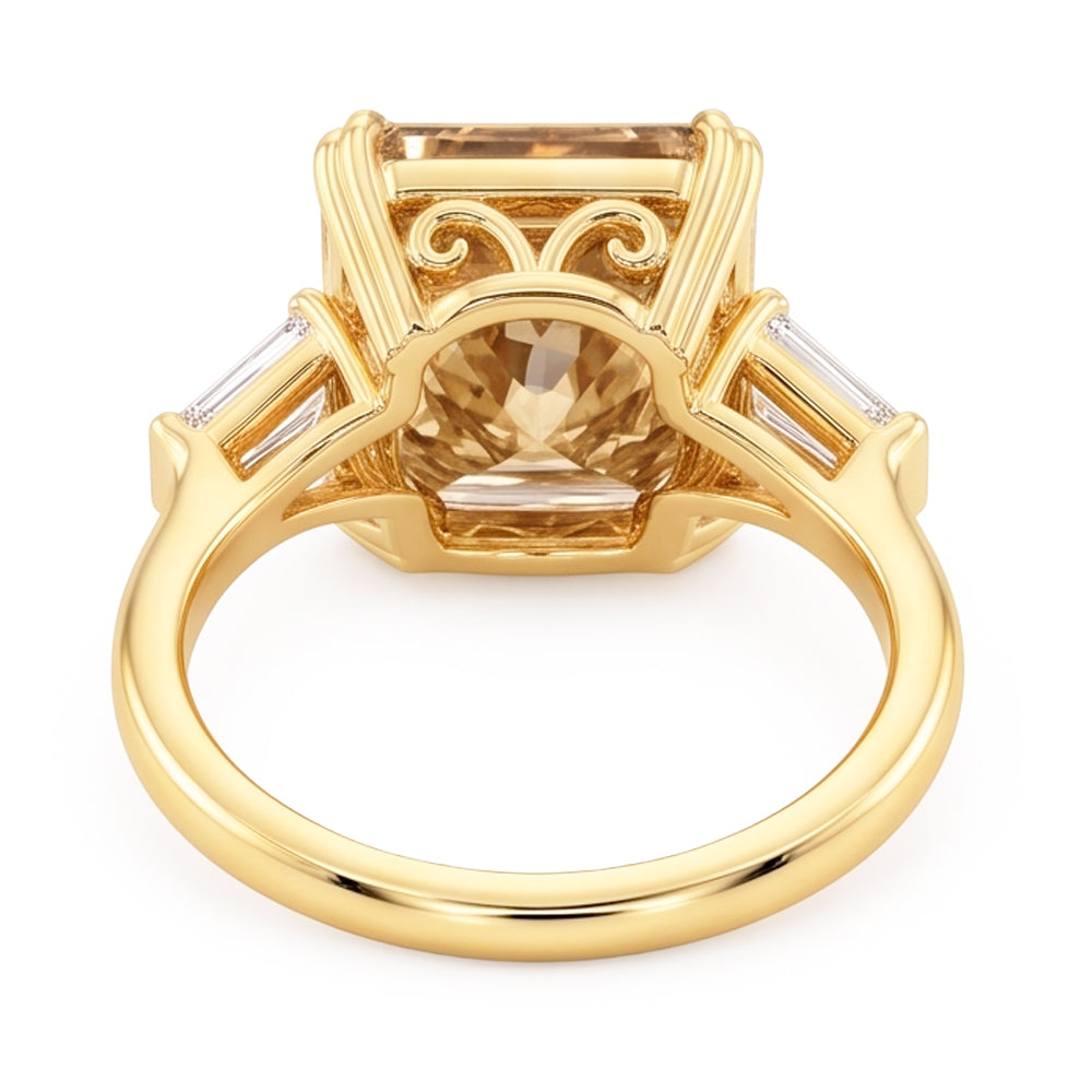4,40 ct. Strahlender Champagner Diamantring Gelbgold 14KNeu
