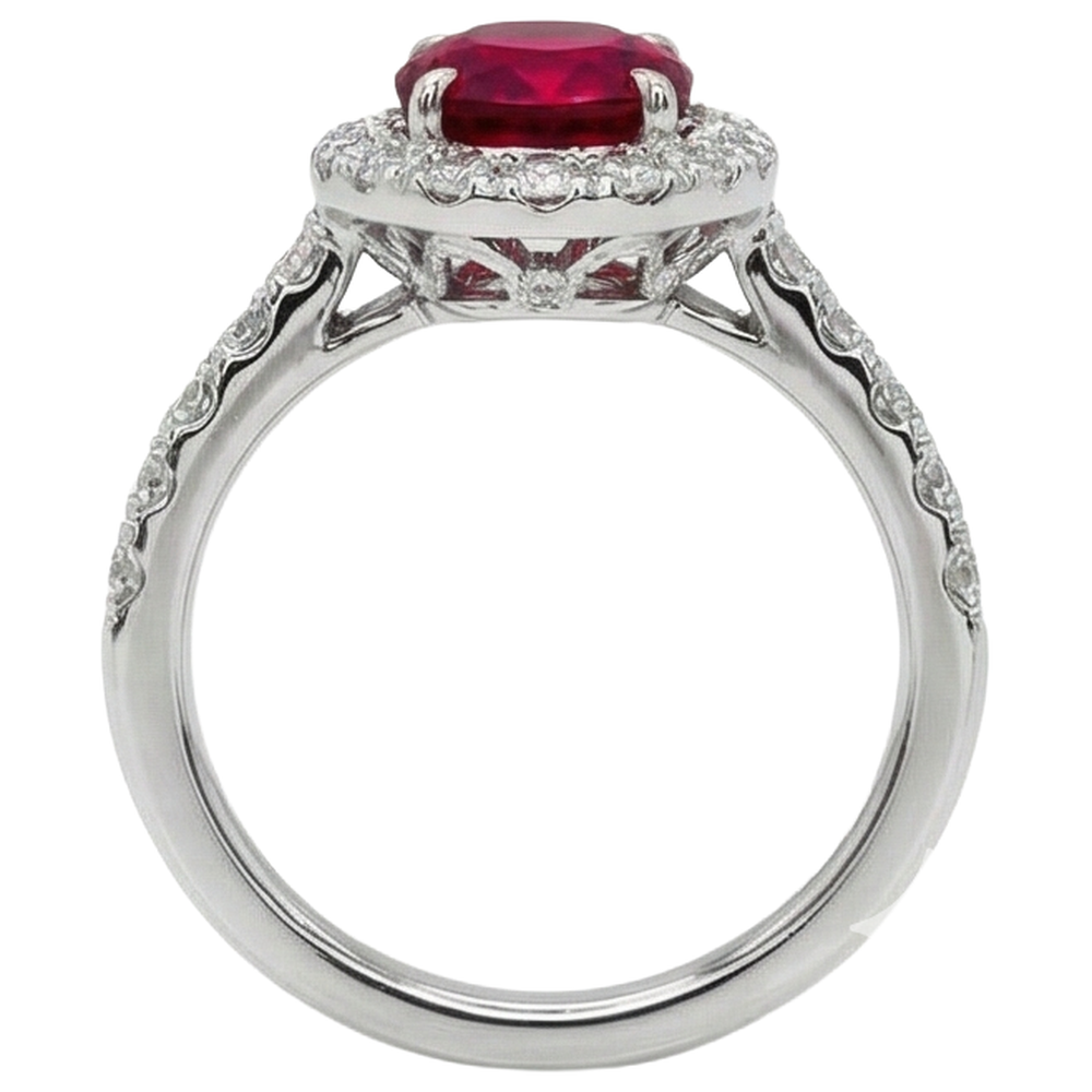 echter oval rubin 4.5Karat ring Draufsicht