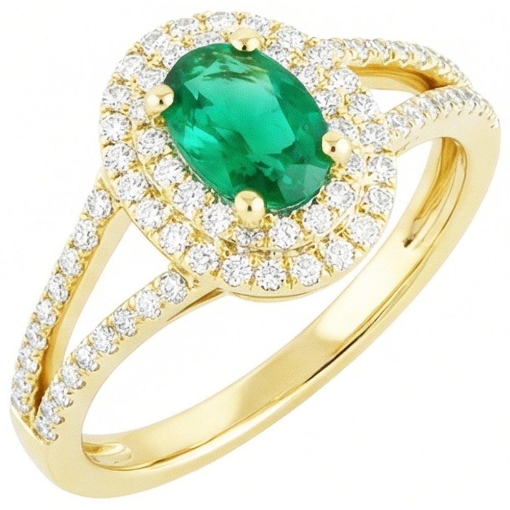 echter oval smaragd 2.25Karat ring Detailansicht
