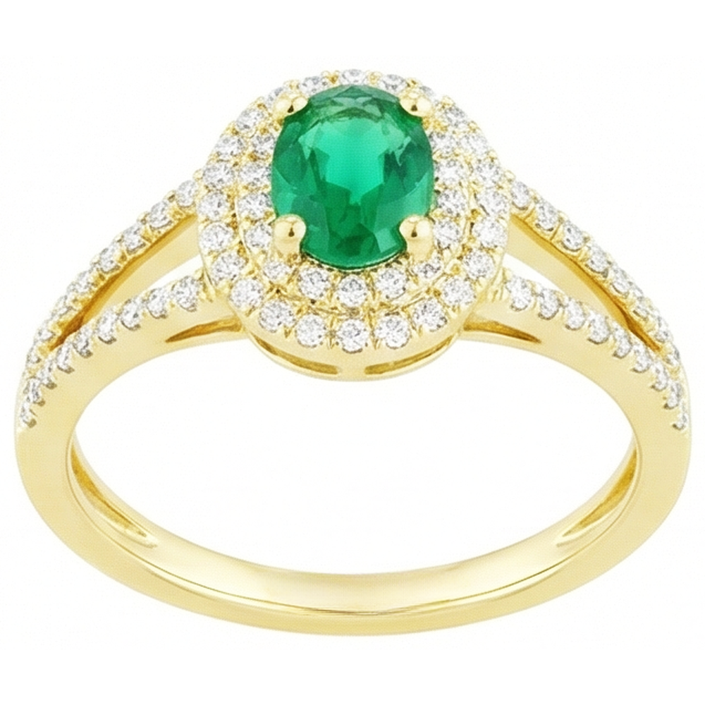 echter oval smaragd 2.25Karat ring Draufsicht