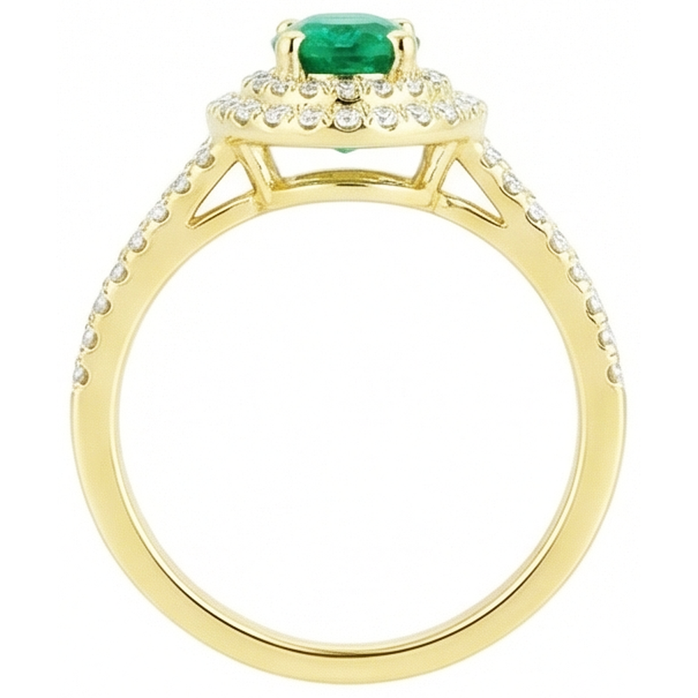 echter oval smaragd 2.25Karat ring mit Diamantbesatz