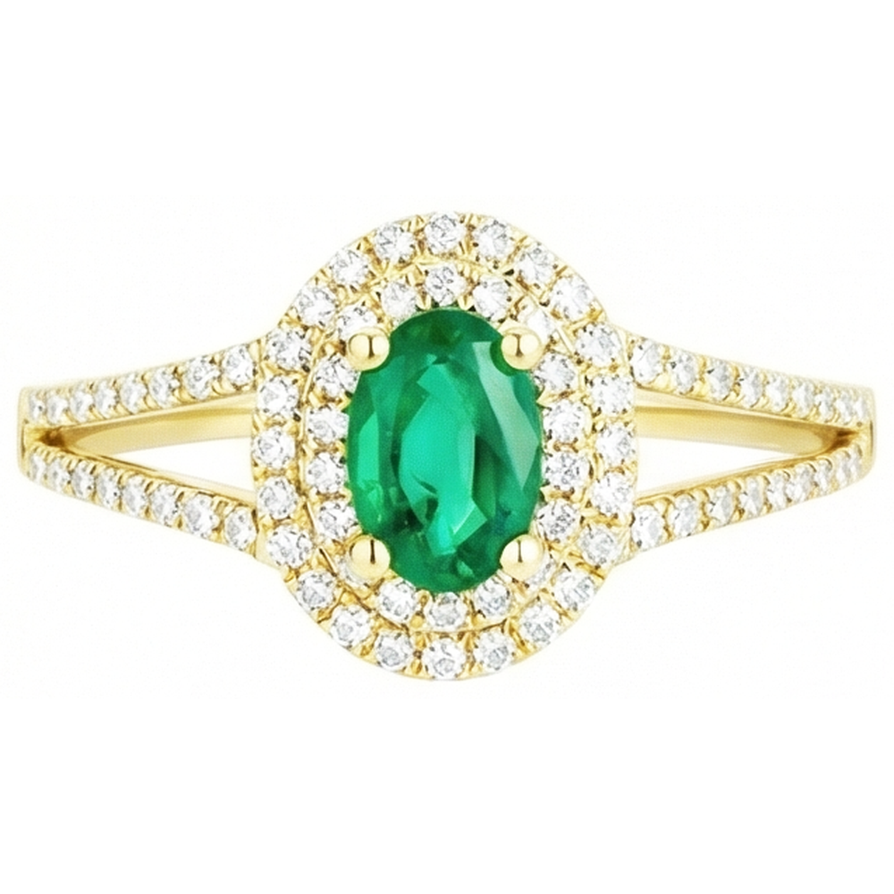 echter oval smaragd 2.25Karat ring Profilansicht