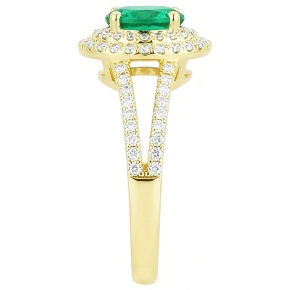 echter oval smaragd 2.25Karat ring auf Weiß
