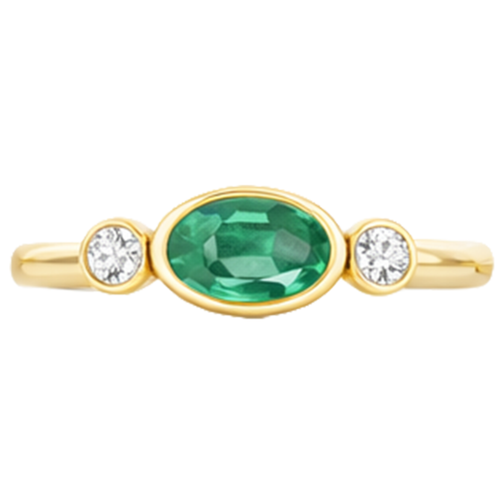 echter oval diamant 4.50Karat ring Profilansicht