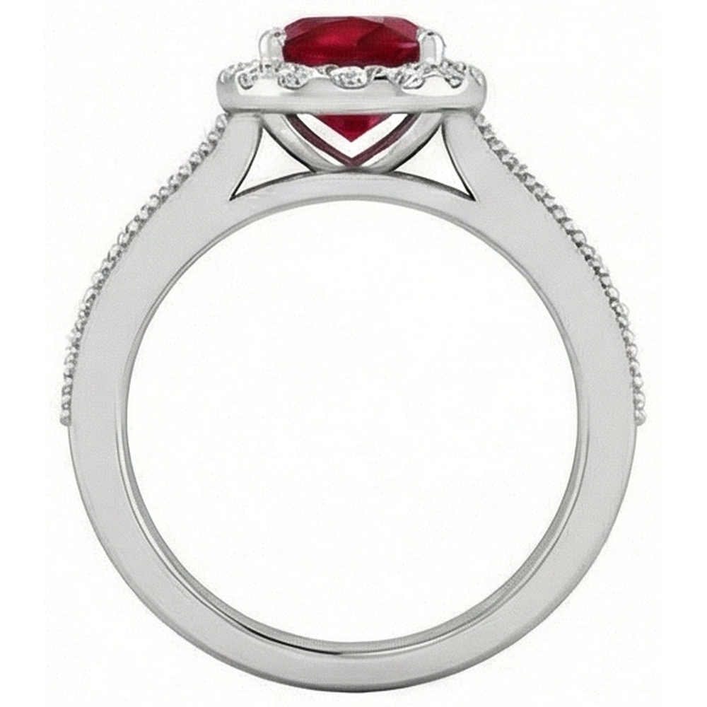 echter oval rubin 4.60Karat ring Draufsicht