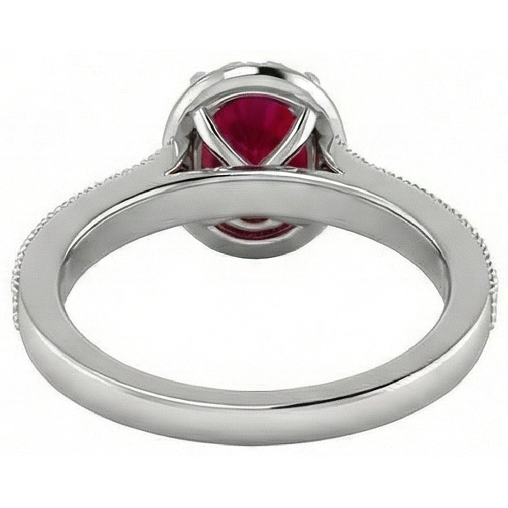echter oval rubin 4.60Karat ring auf Weiß