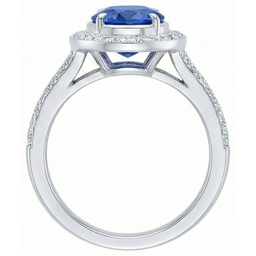 echter oval diamant 4.60Karat ring auf Weiß
