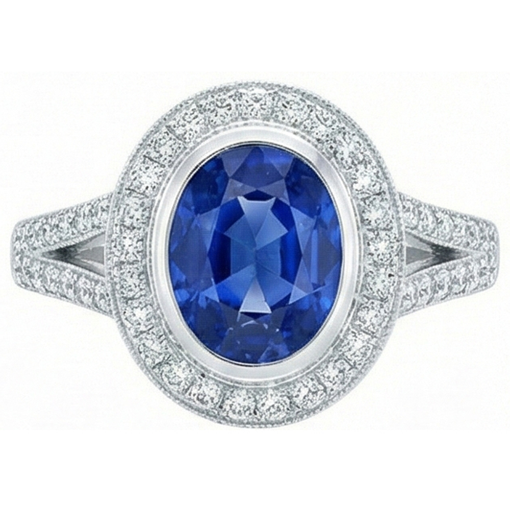 echter oval diamant 4.60Karat ring Detailansicht