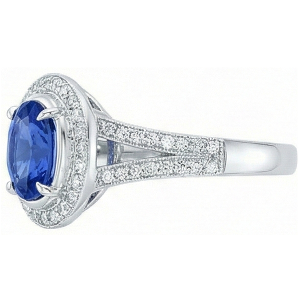 echter oval diamant 4.60Karat ring Draufsicht