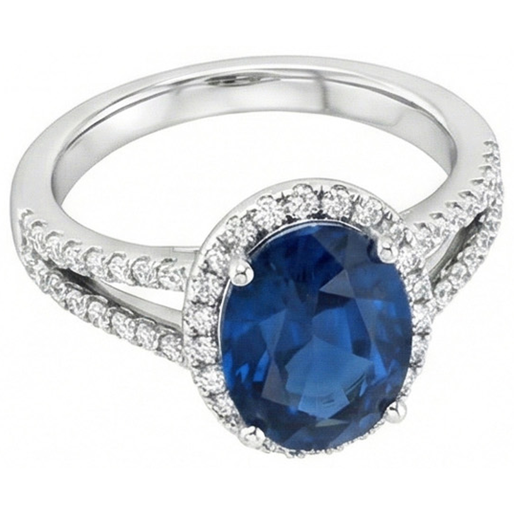echter oval diamant 4.65Karat ring Vorderansicht