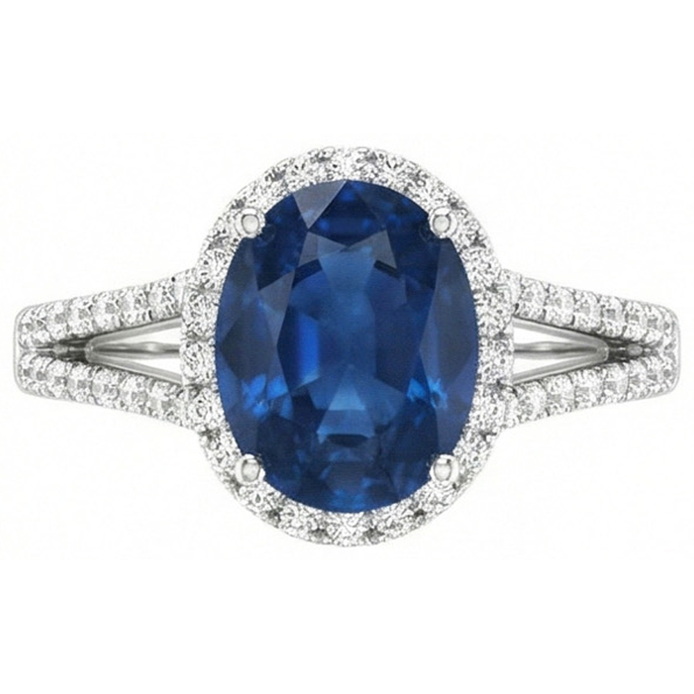 echter oval diamant 4.65Karat ring Draufsicht