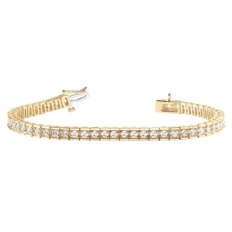 4,6 Karat Runder Echt Diamant Damenarmband Gelbgold