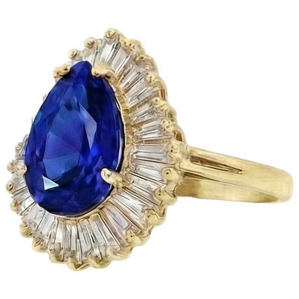 echter baguette diamant 4.70Karat ring Draufsicht