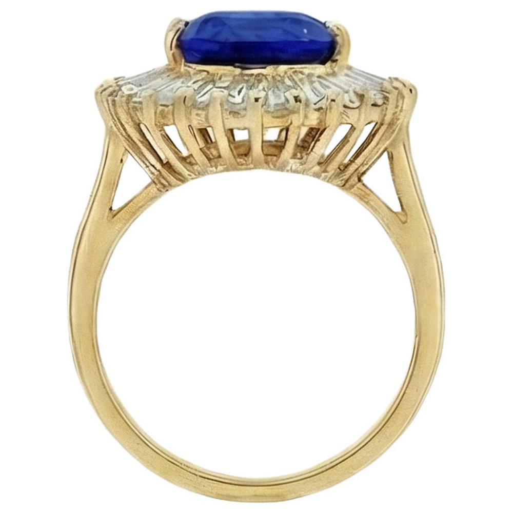 echter baguette diamant 4.70Karat ring auf Weiß
