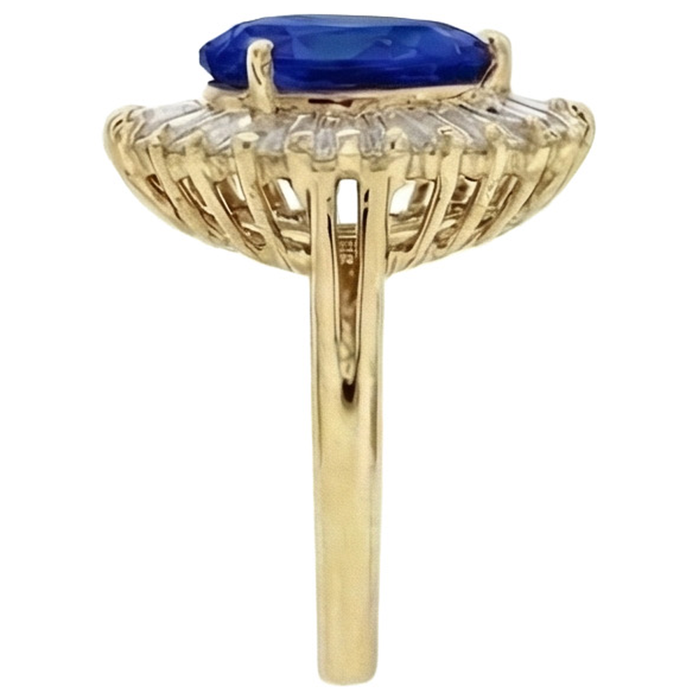 echter baguette diamant 4.70Karat ring Profilansicht