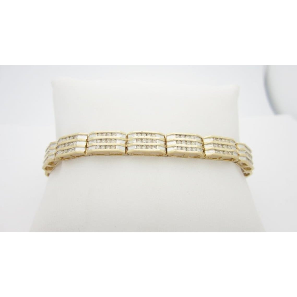 4,90 Karat Kleines Brillantschliff Natürliche Diamanten Herrenarmband Yg 14K