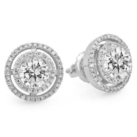 echter round diamant 4.90Karat ohrring Vorderansicht