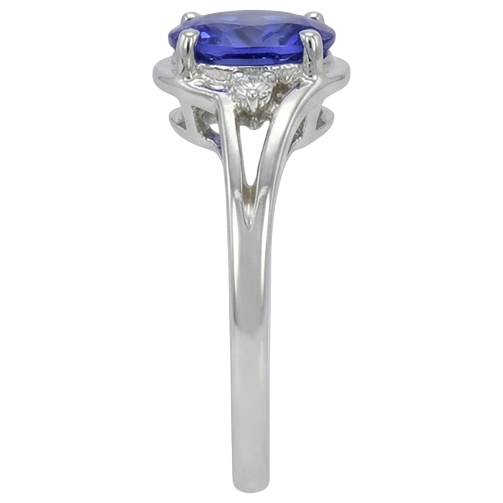 5.10 ct Ovaler Schnitt Tansanit Ring mit Natürlicher Diamants ( nicht im Labor gezüchtet )chmuck Weißgold 14K