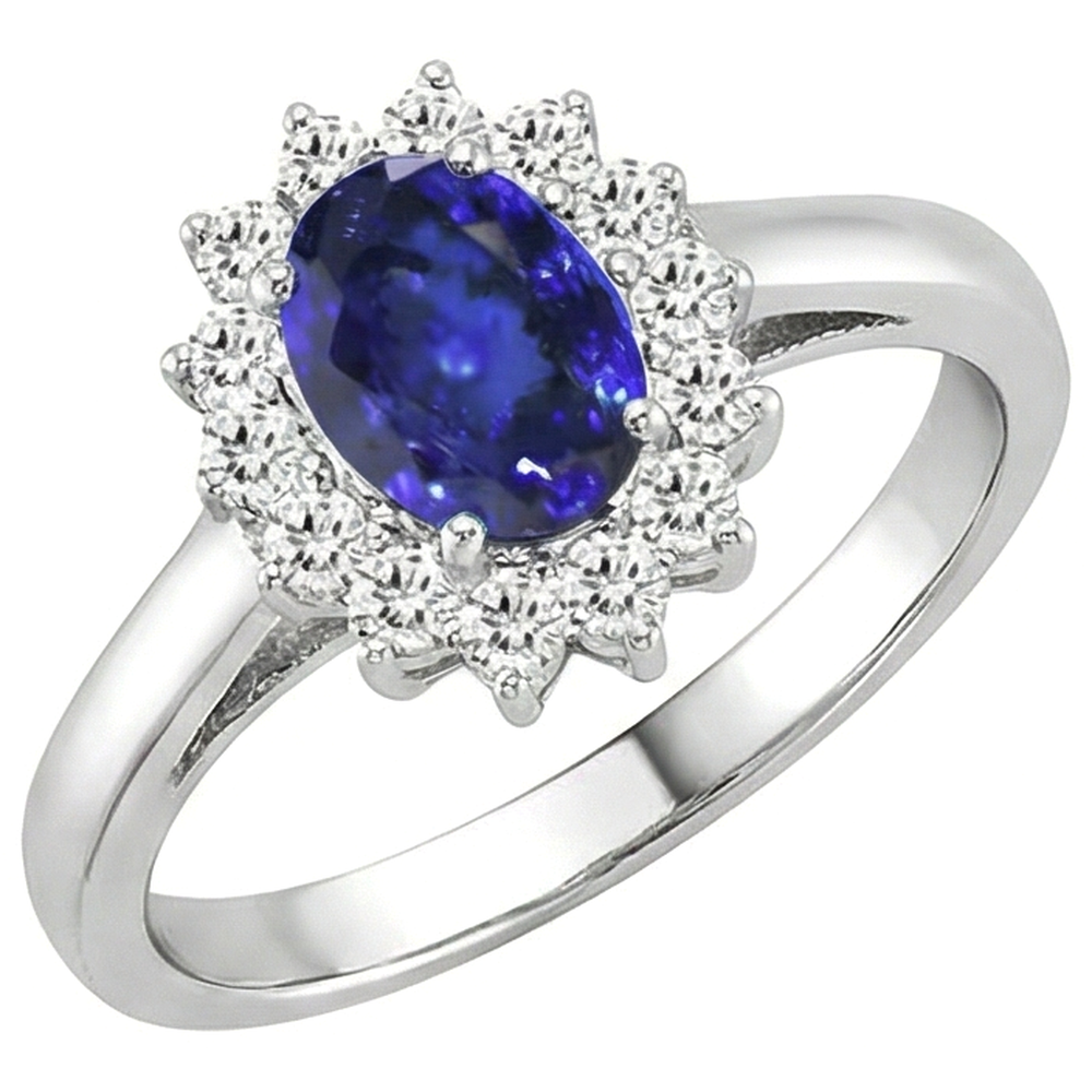 echter oval tansanit 5.30Karat ring Detailansicht