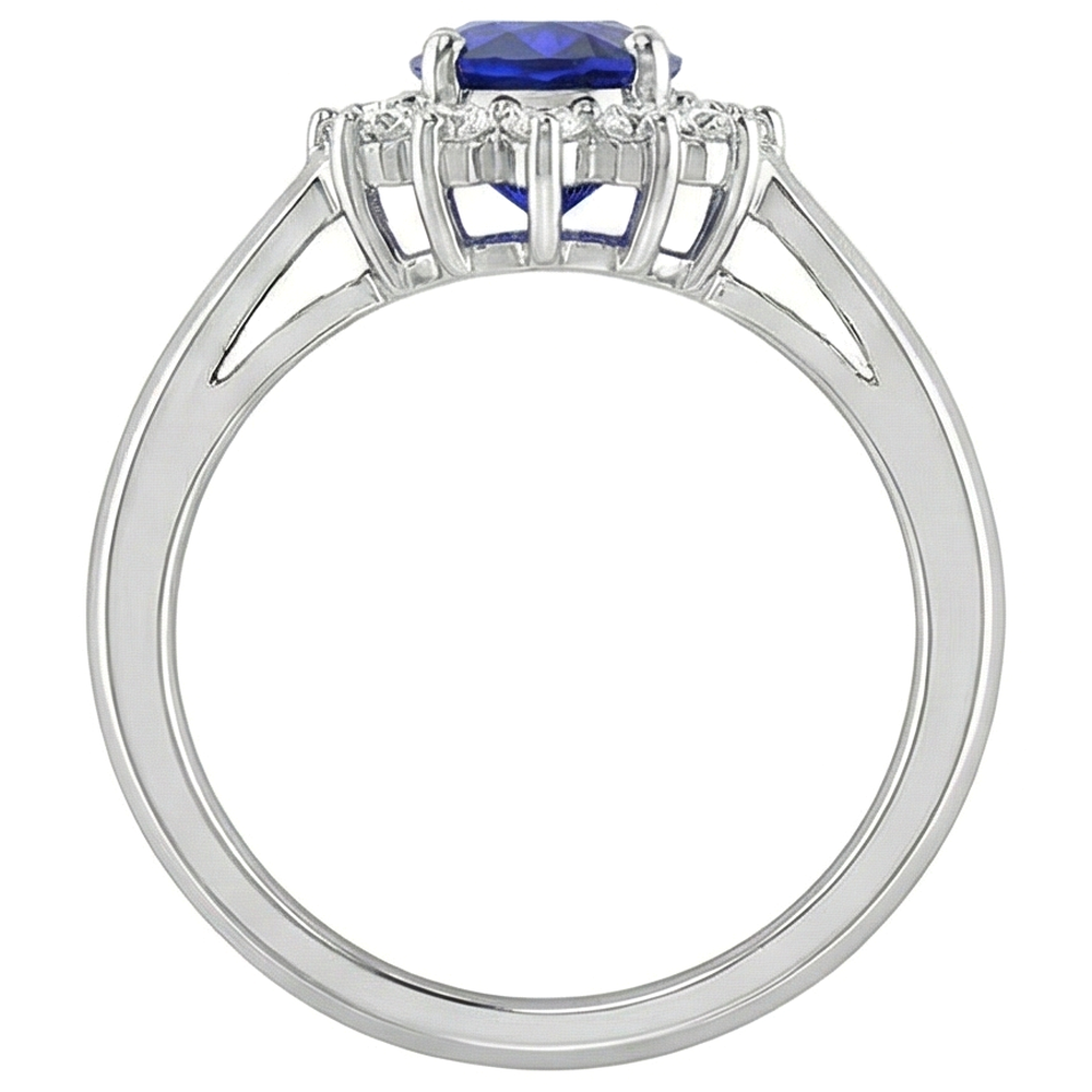 echter oval tansanit 5.30Karat ring auf Weiß