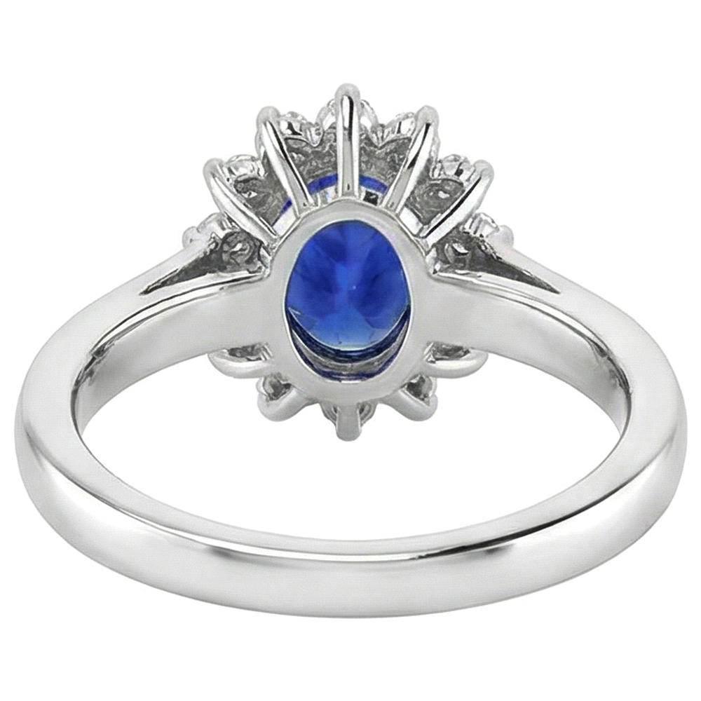 echter oval tansanit 5.30Karat ring mit Diamantbesatz