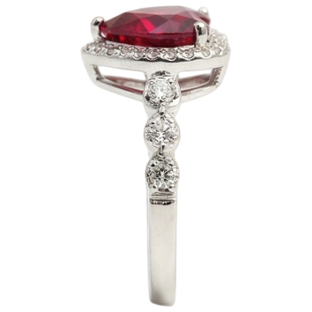 echter round rubin 5.50Karat ring mit Diamantbesatz