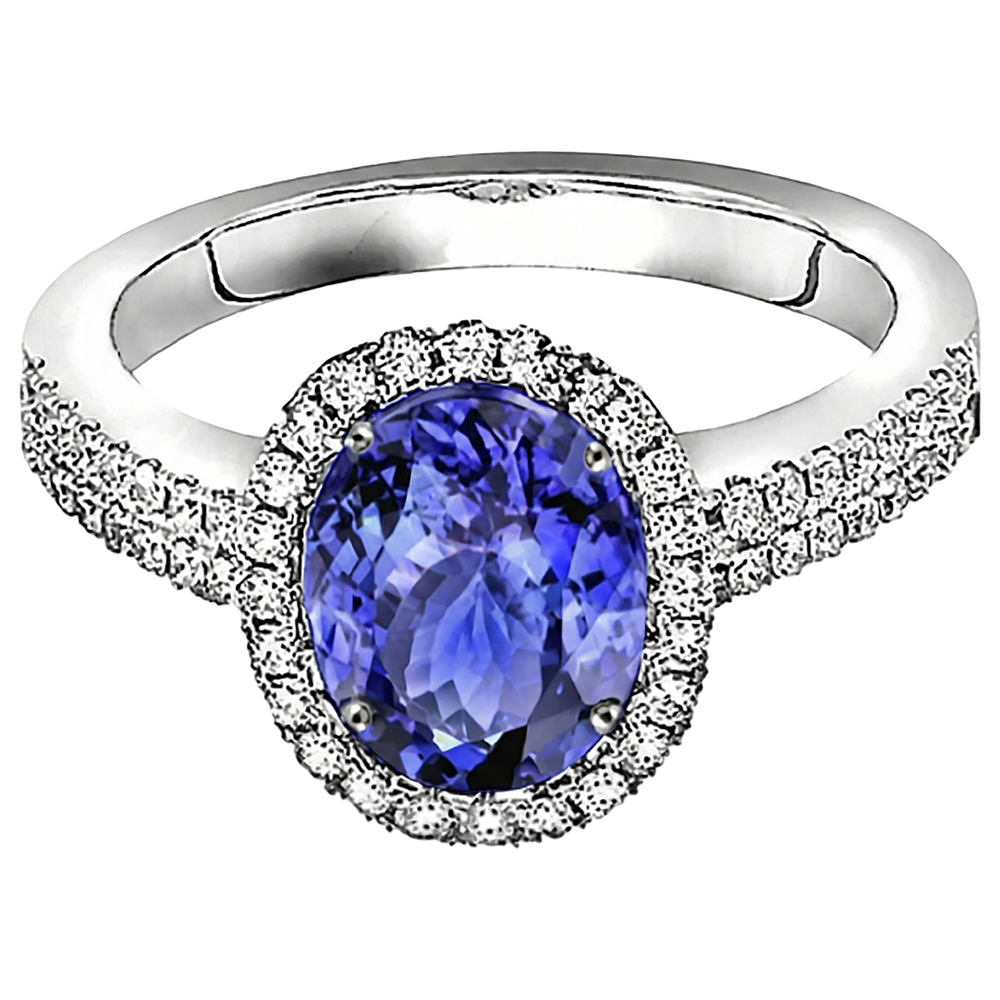 echter oval tansanit 5.60Karat ring Detailansicht
