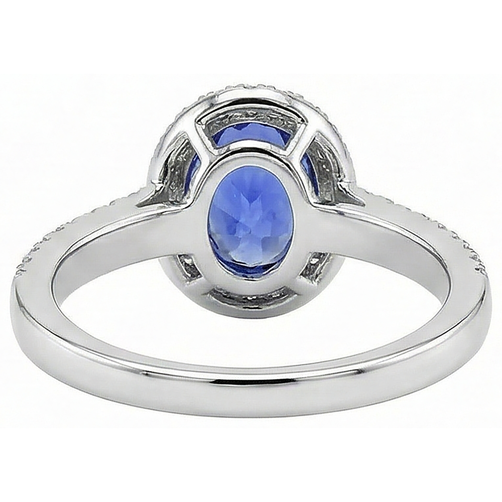 echter oval tansanit 5.60Karat ring auf Weiß