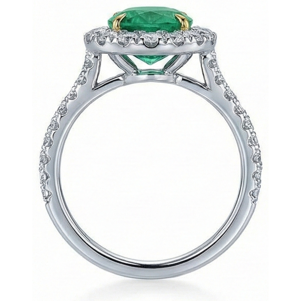 echter oval diamant 5.75Karat ring auf Weiß