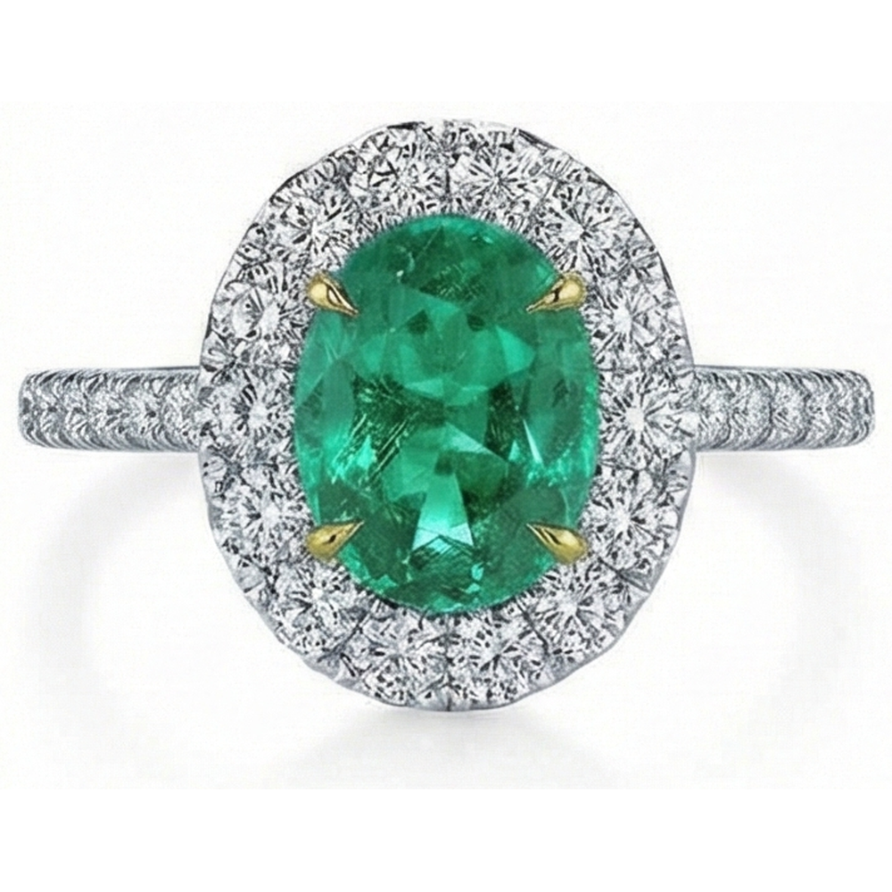 echter oval diamant 5.75Karat ring Seitenansicht