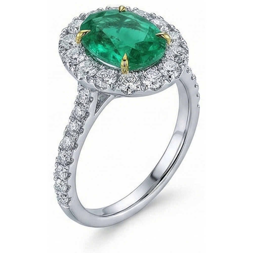echter oval diamant 5.75Karat ring Detailansicht