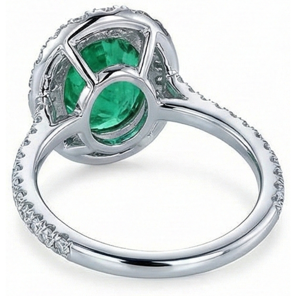 echter oval diamant 5.75Karat ring Profilansicht