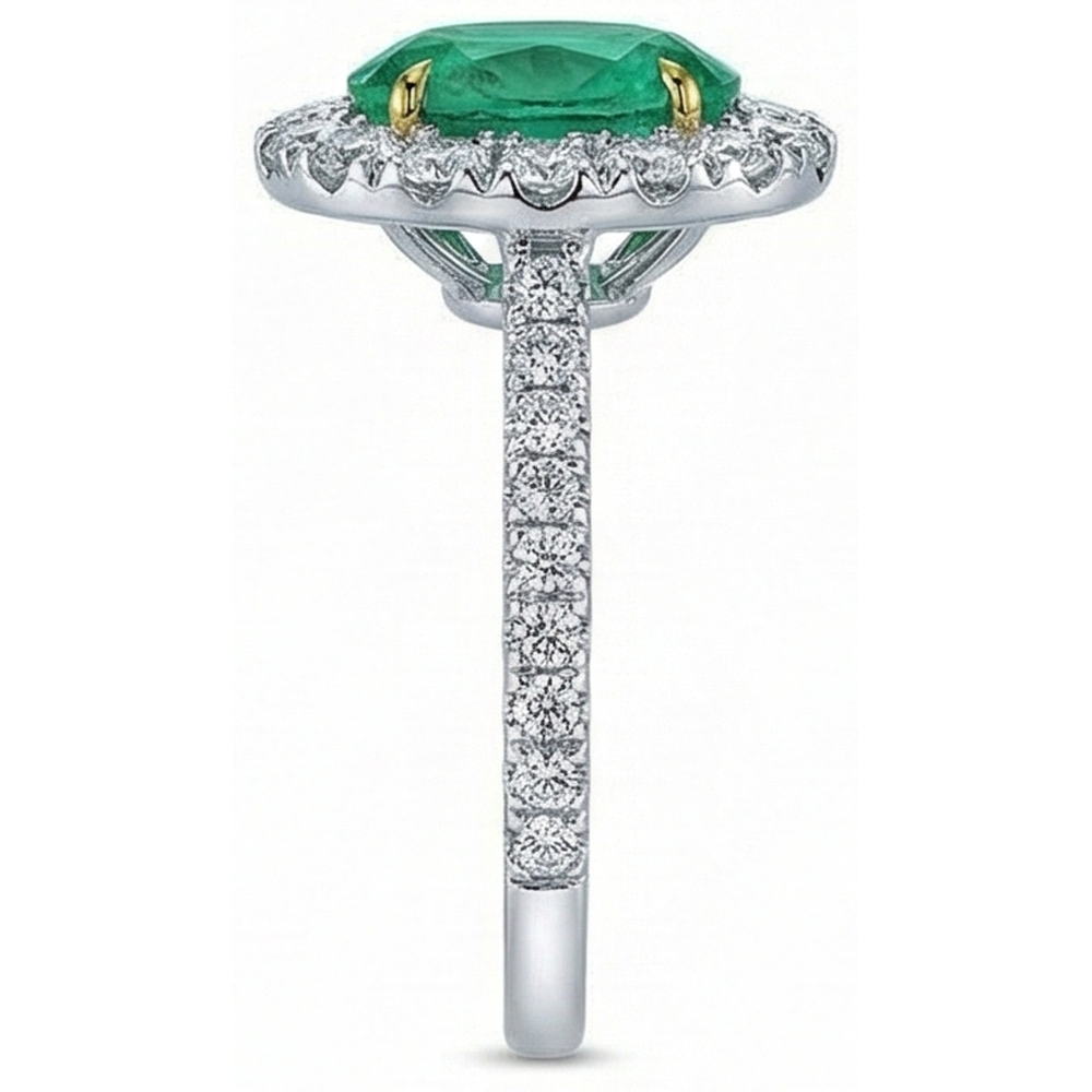 echter oval diamant 5.75Karat ring Draufsicht