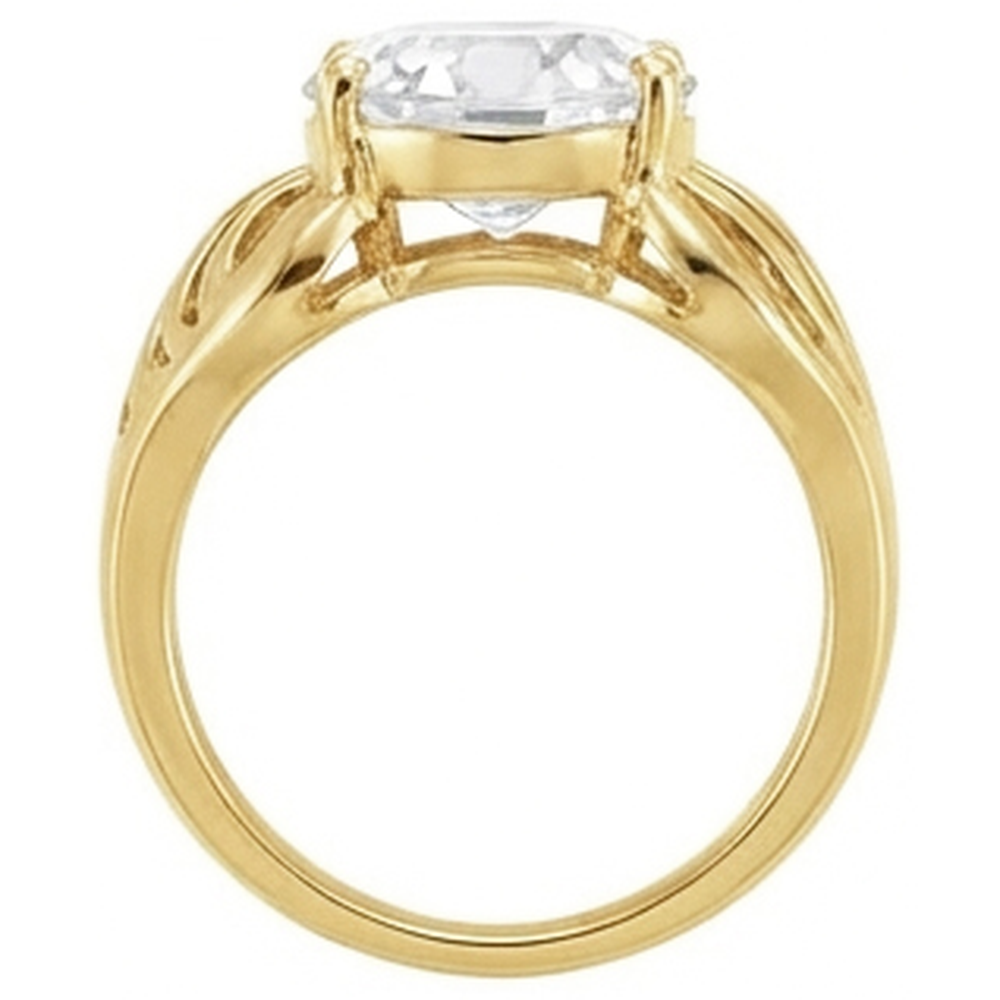 Solitär-Ring 14K Gelbgold mit Brillant – Profilansicht