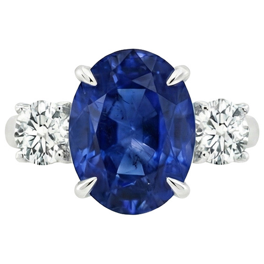 echter oval diamant 5Karat ring Seitenansicht