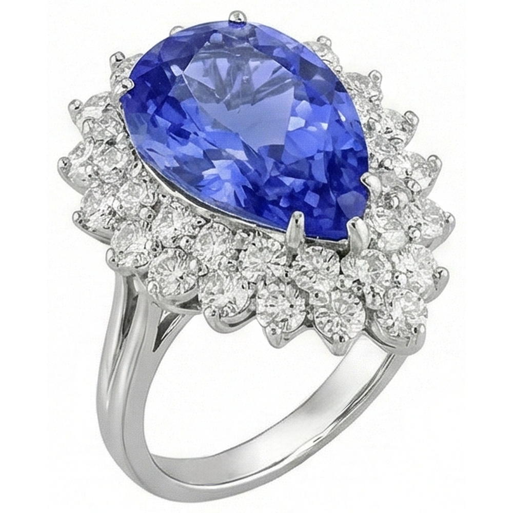 echter round diamant 5Karat ring Draufsicht