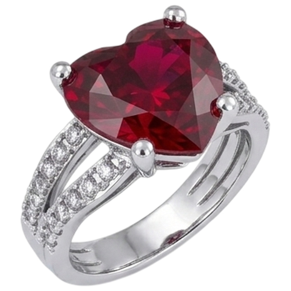 echter round rubin 5Karat ring Detailansicht